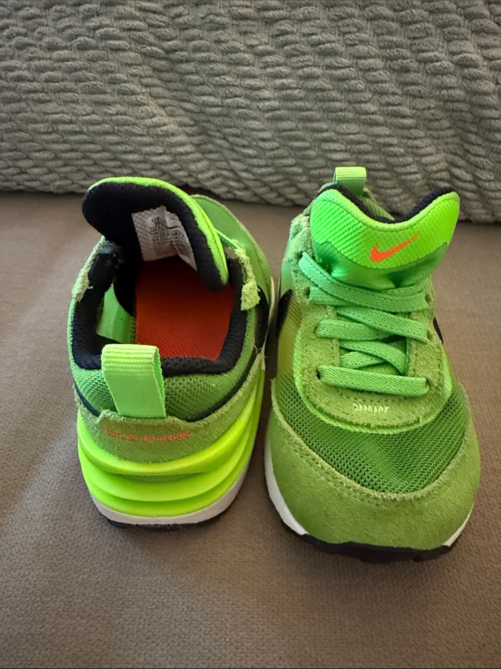 Nike Kids Bright Green and Neon Lime Athletic Sneakers